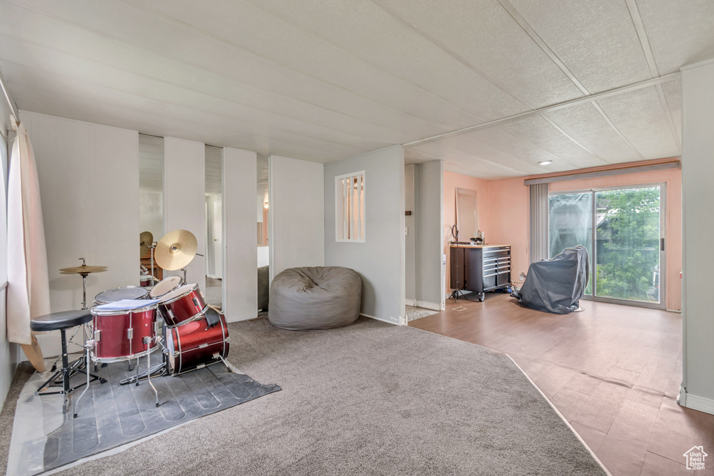 Interior space with tile patterned floors