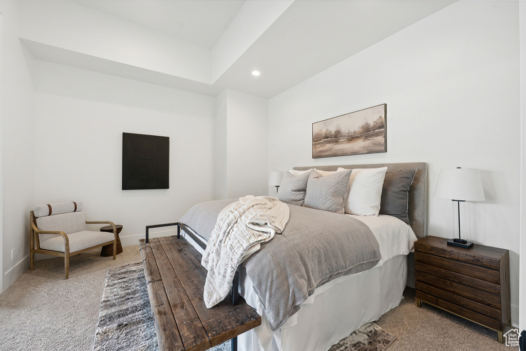 Bedroom with carpet floors