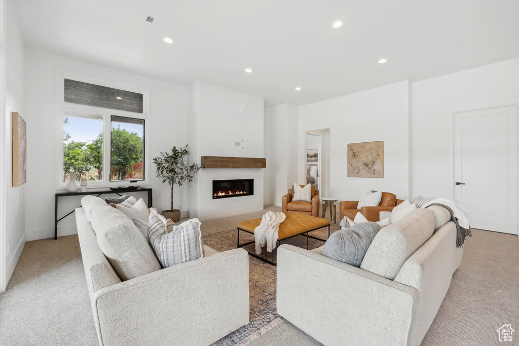 View of carpeted living room