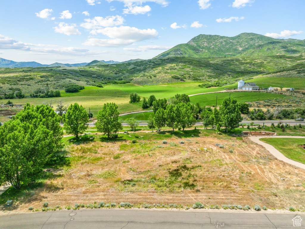 View of mountain feature with a rural view