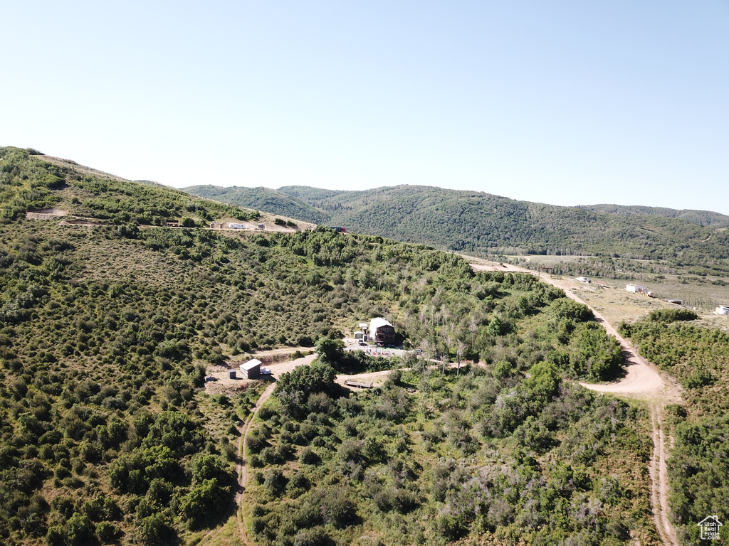 Aerial view with a mountain view