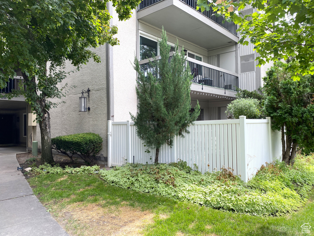 Exterior space featuring a balcony