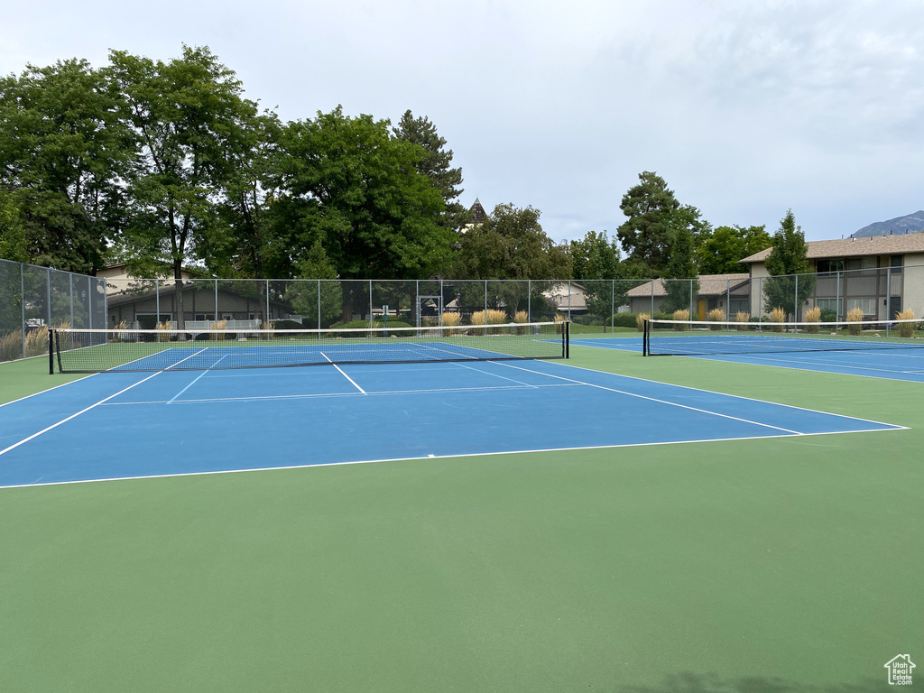 View of tennis court