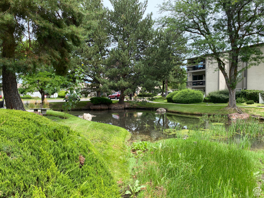 View of yard featuring a balcony