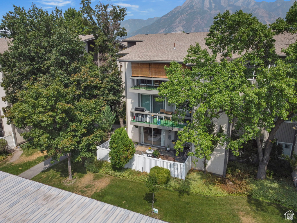 Exterior space with a mountain view