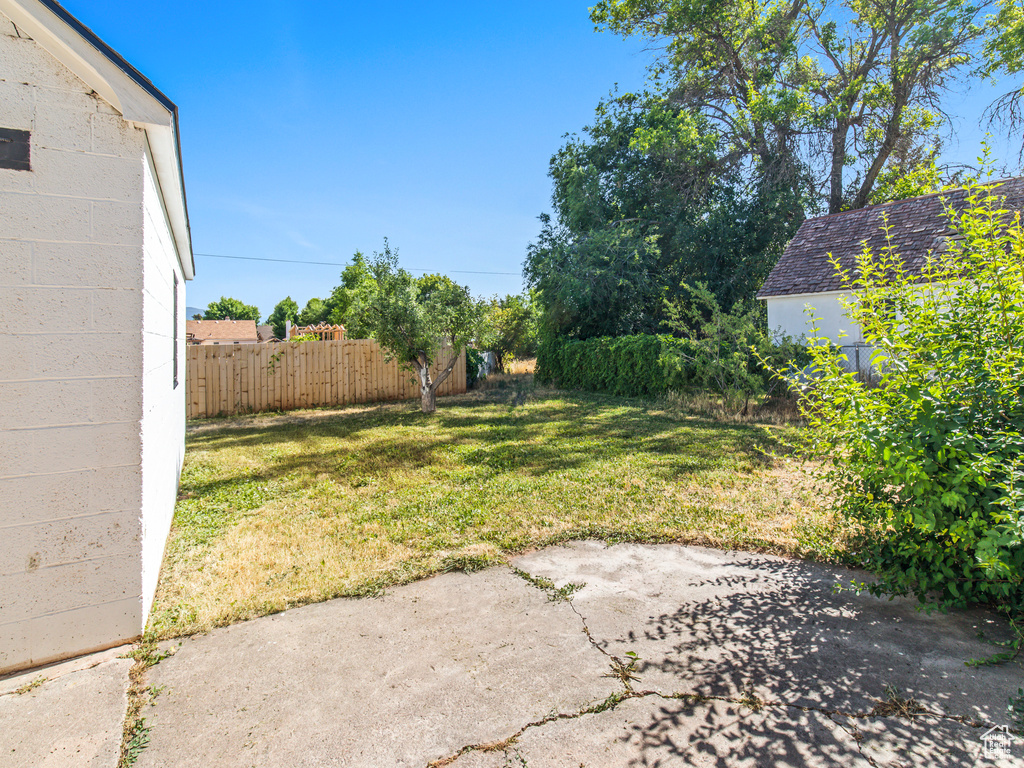 View of yard with a patio area