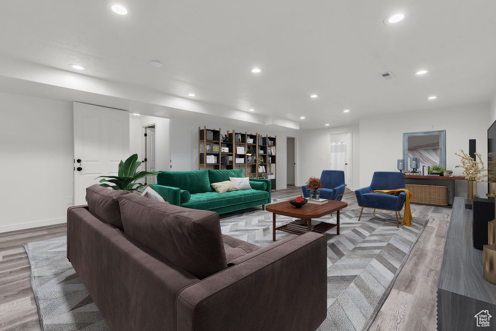 Living room featuring light hardwood / wood-style floors