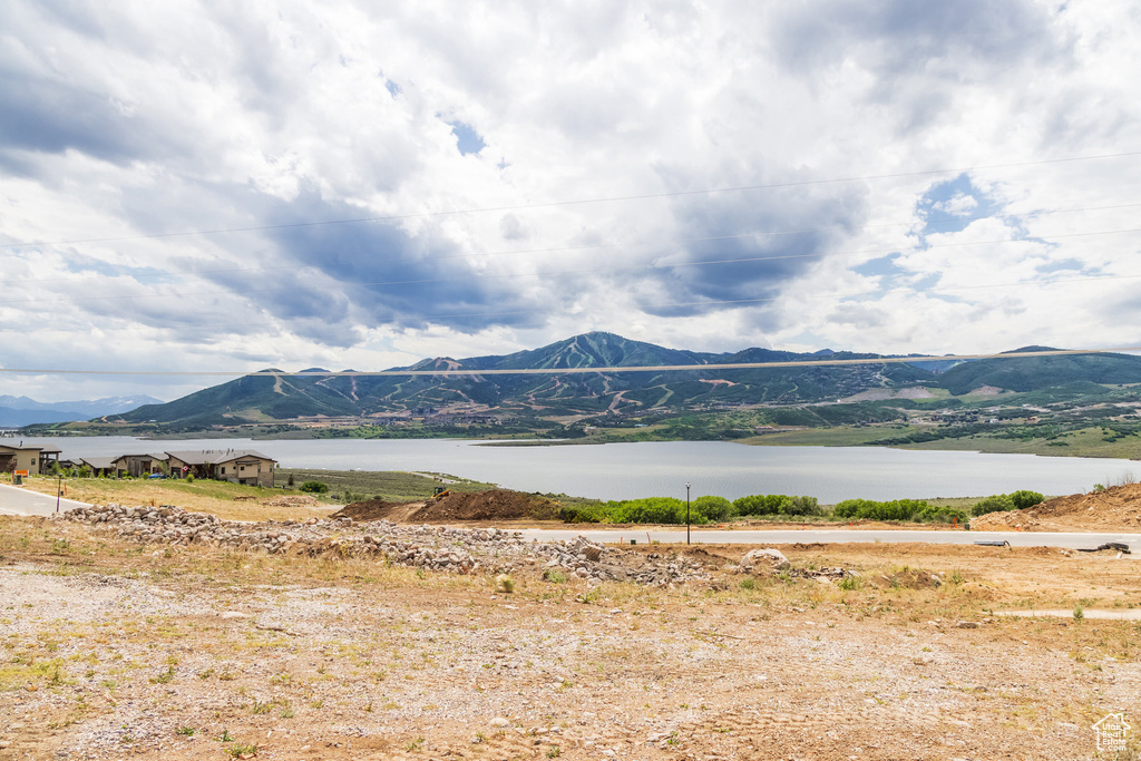 View of mountain feature with a water view