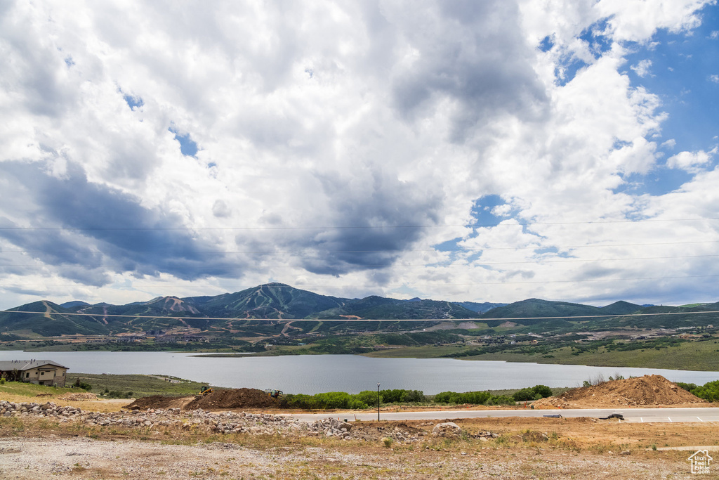 View of mountain feature featuring a water view