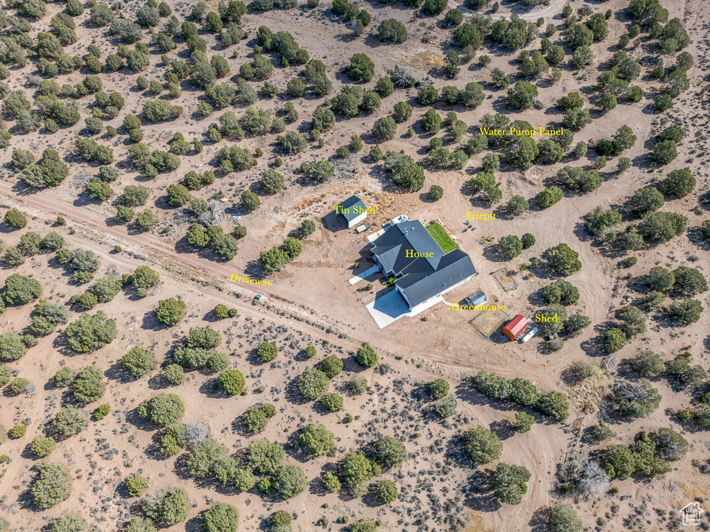 Birds eye view of property