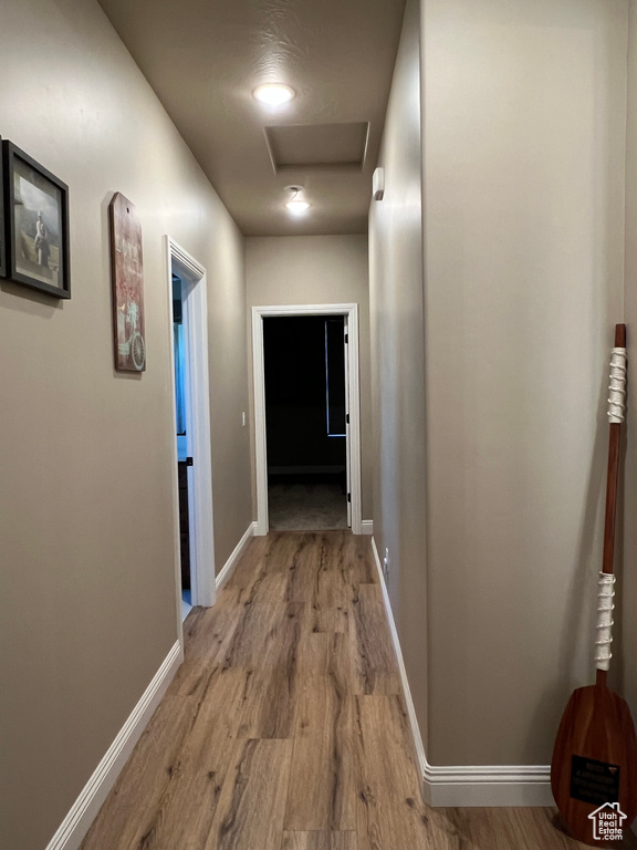 Hall featuring light hardwood / wood-style floors