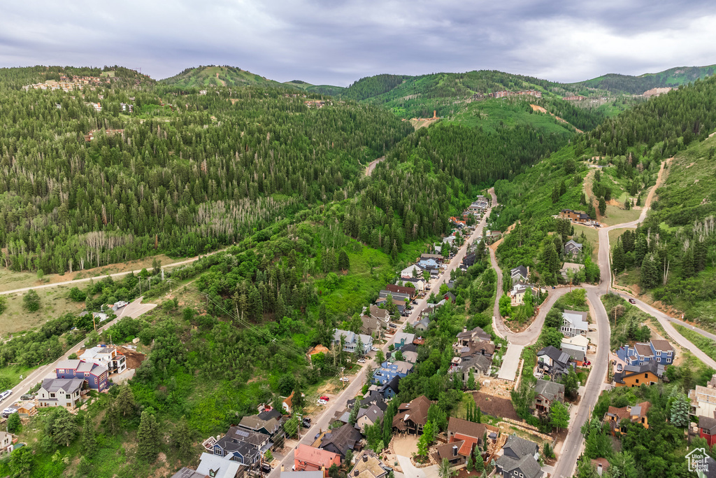 Birds eye view of property featuring a mountain view