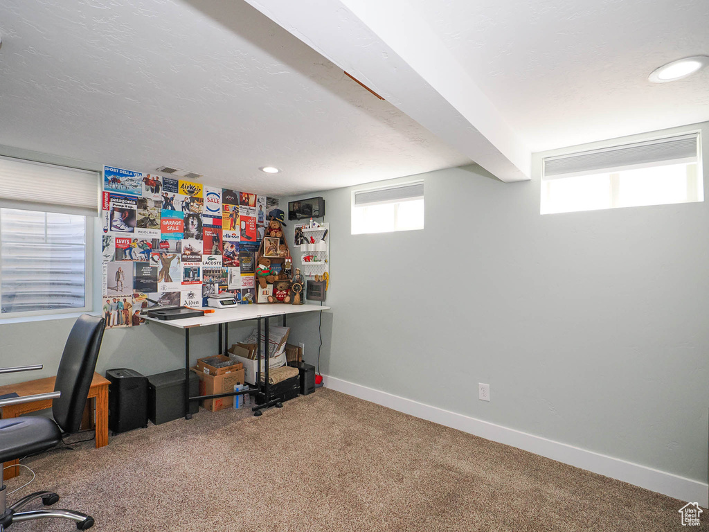 View of carpeted office space