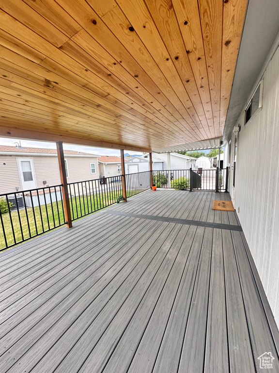 View of wooden deck