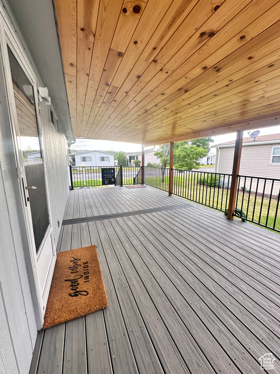 View of wooden deck