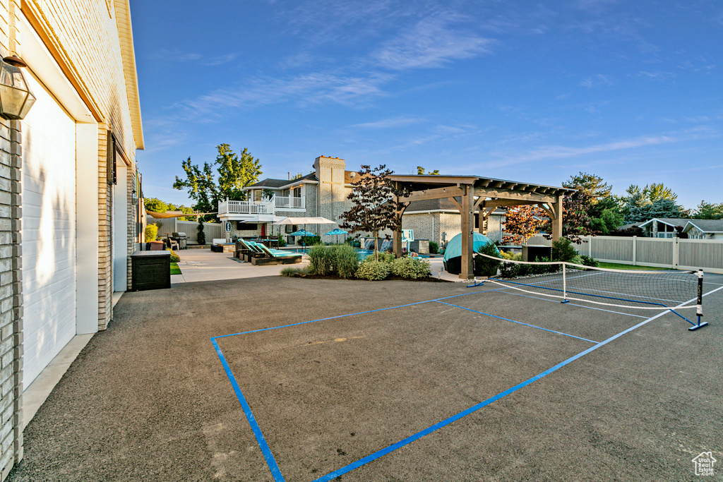 Exterior space featuring a pergola