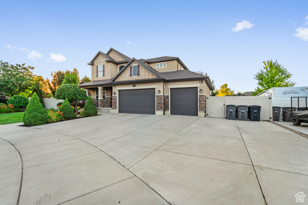 Craftsman-style home with a garage