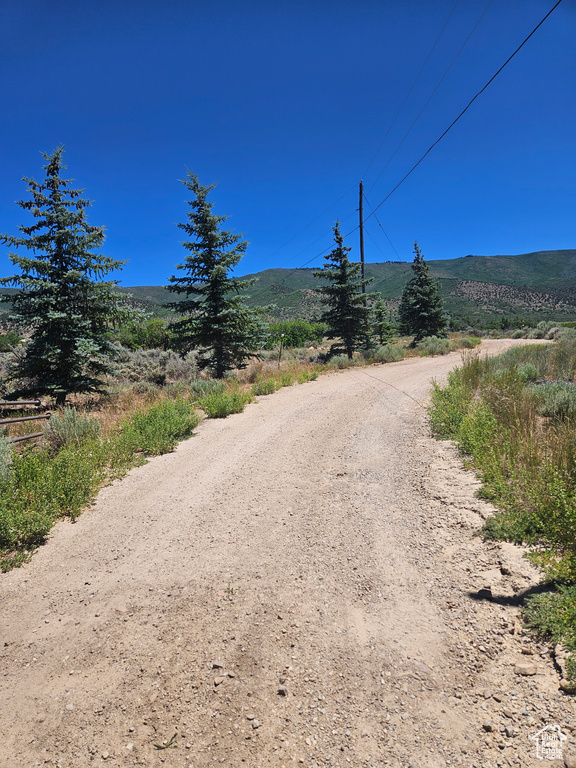 View of road with a mountain view