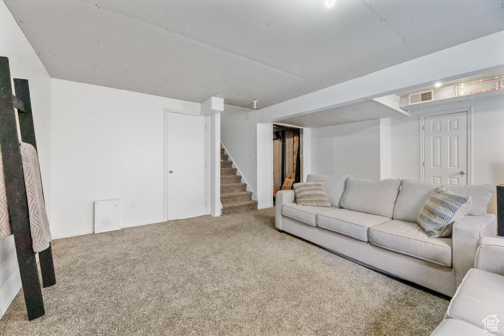 View of carpeted living room