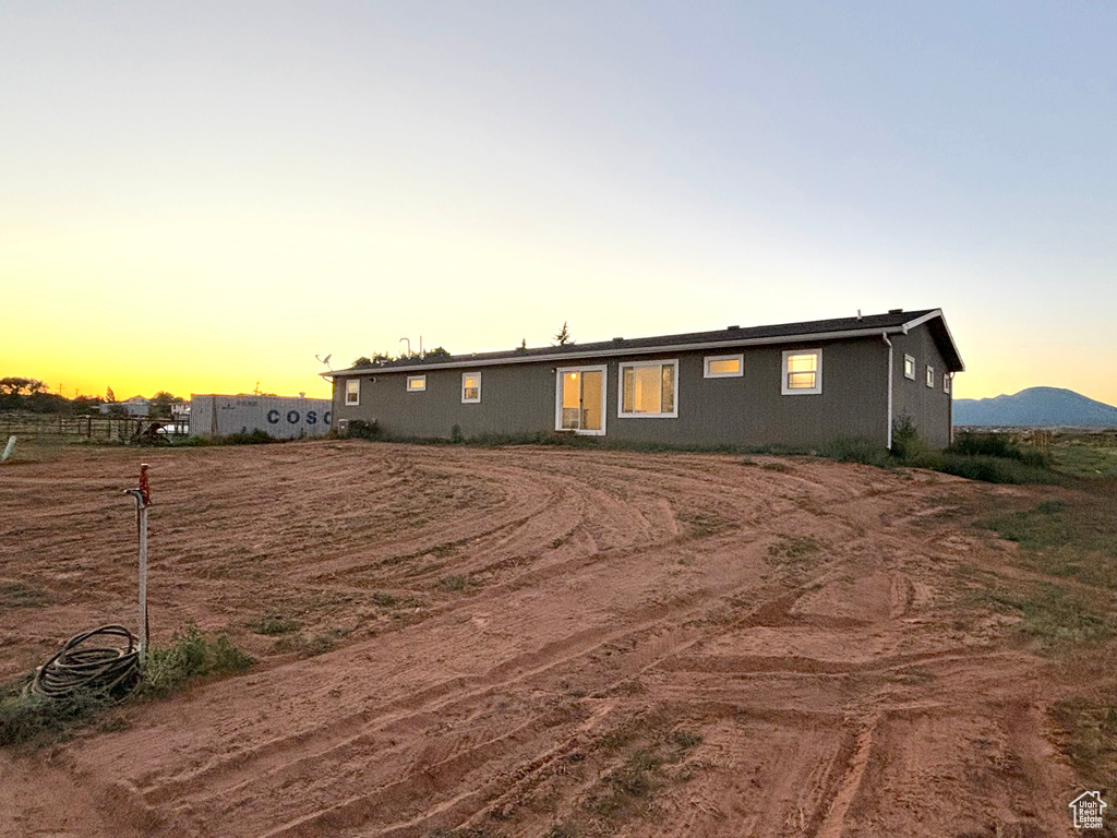 View of back house at dusk