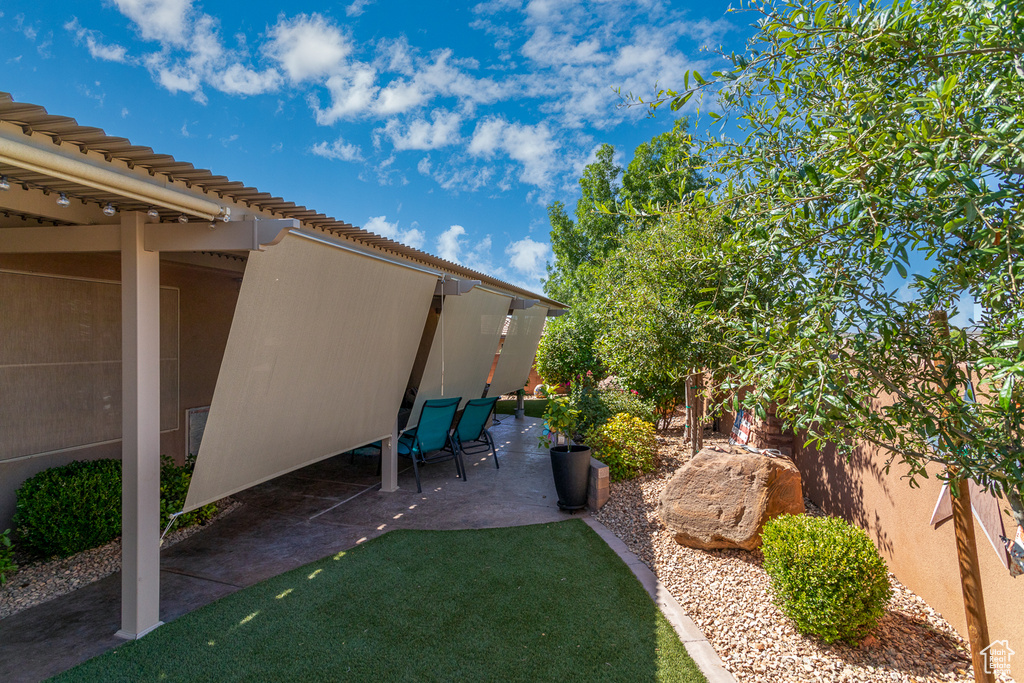 View of yard featuring a patio area