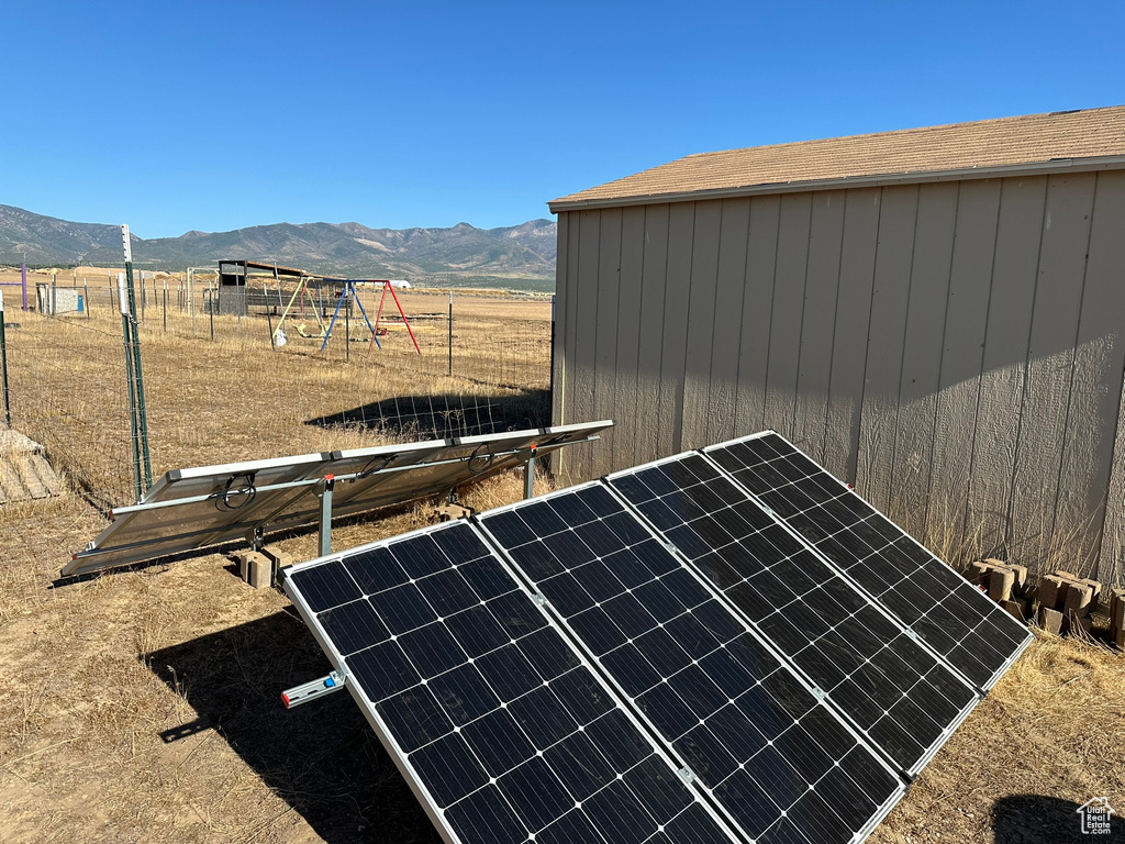 Exterior space featuring a mountain view and a rural view