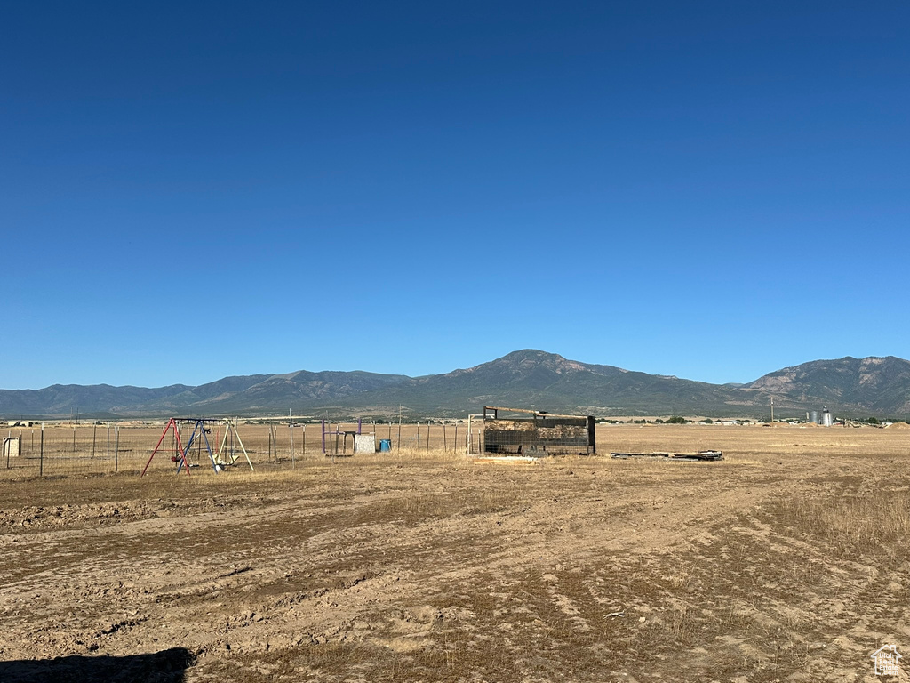 View of mountain feature with a rural view