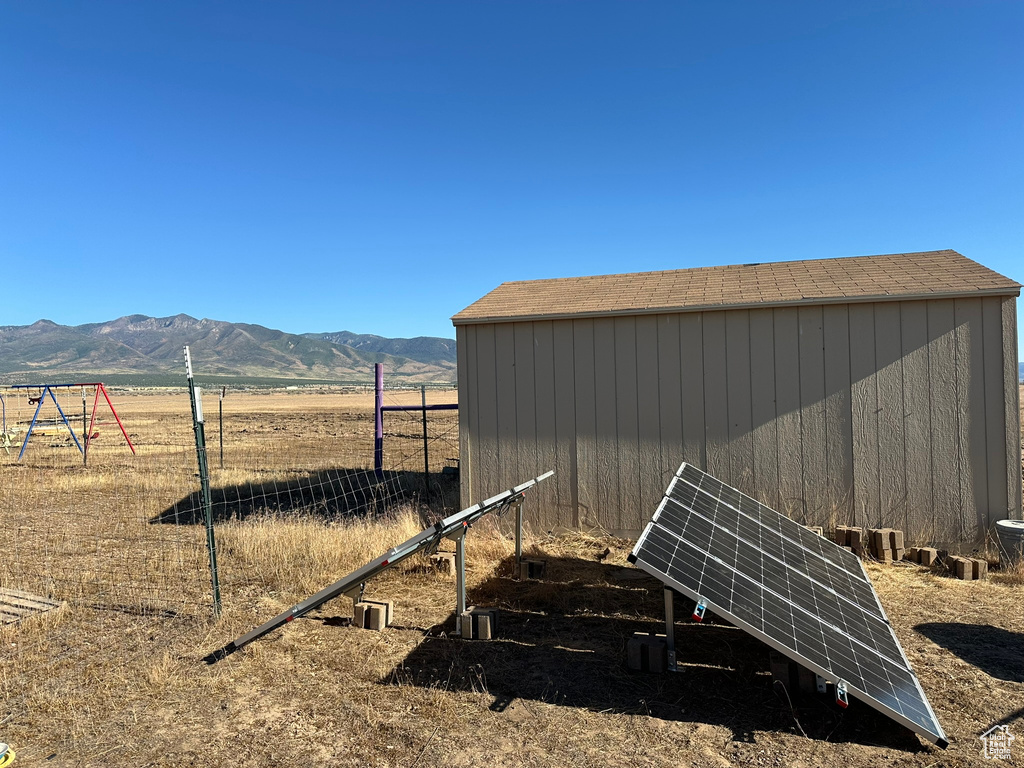 Exterior space with a mountain view and a rural view