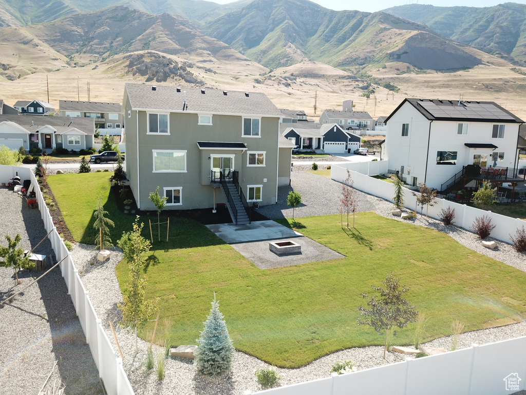 Exterior space featuring a mountain view