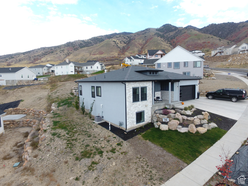 Exterior space with a mountain view