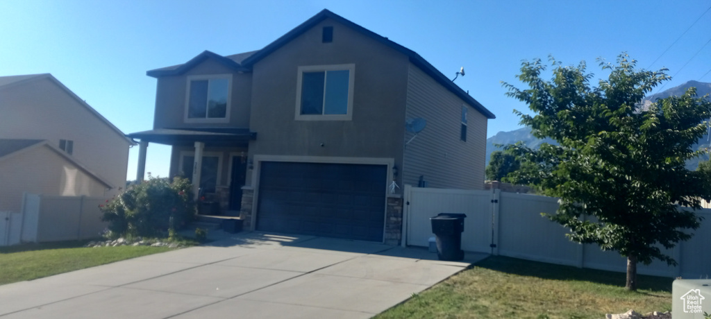 View of front of house featuring a garage