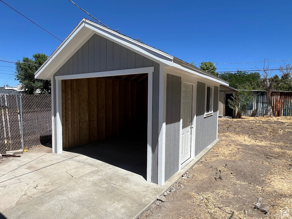 View of garage