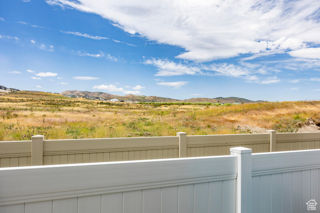 Balcony with a mountain view