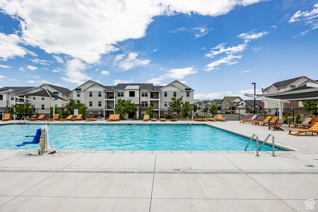 View of pool with a patio area