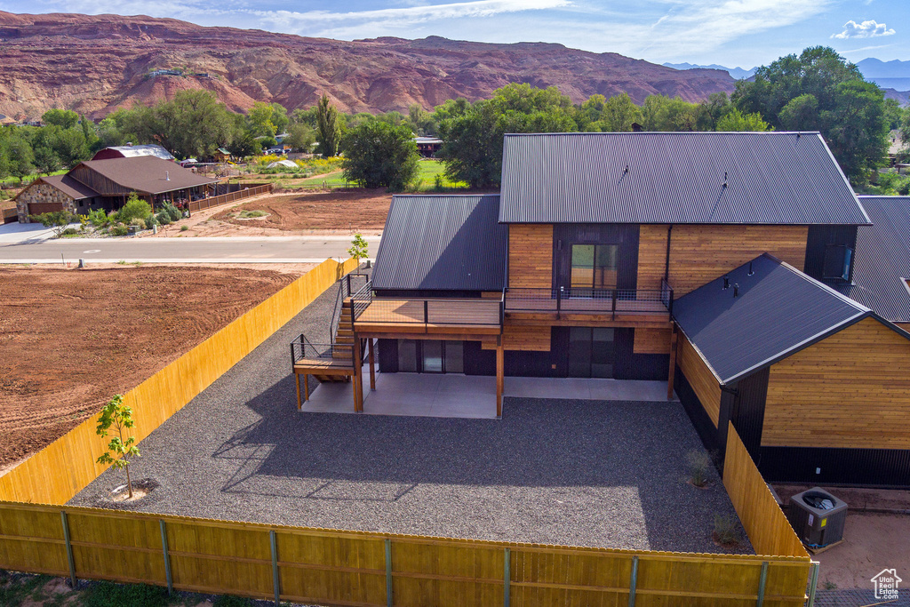 Exterior space with a mountain view