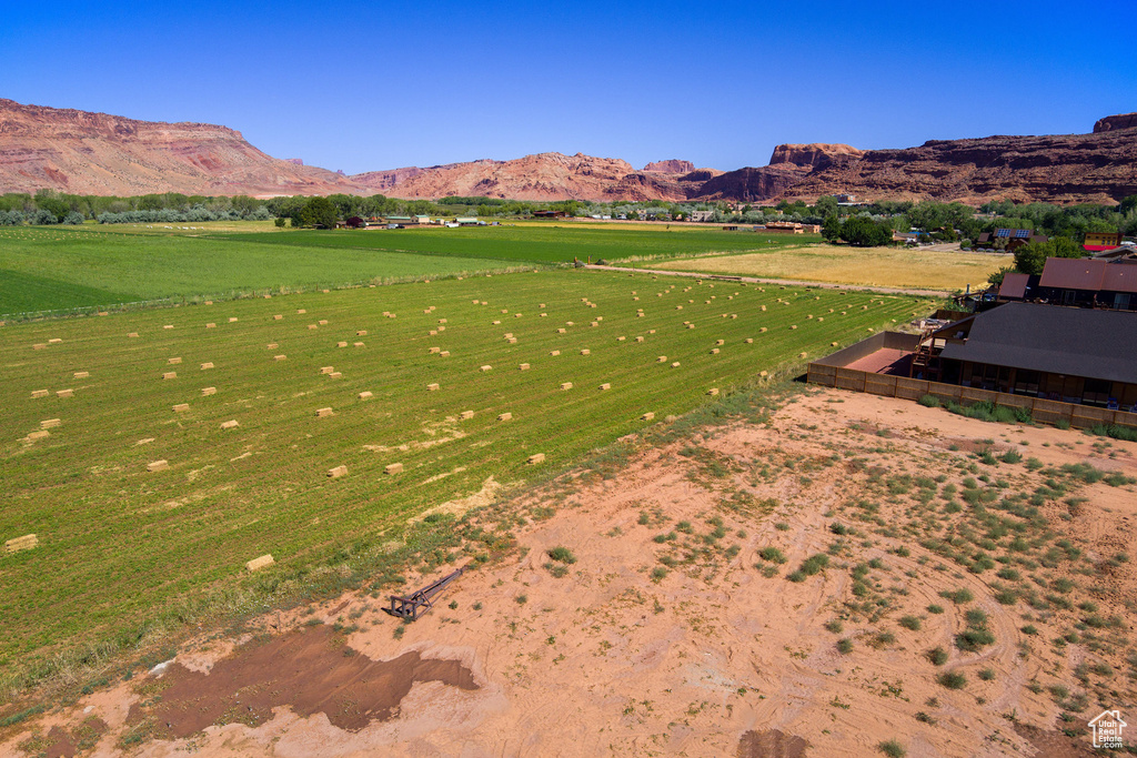 Mountain view featuring a rural view