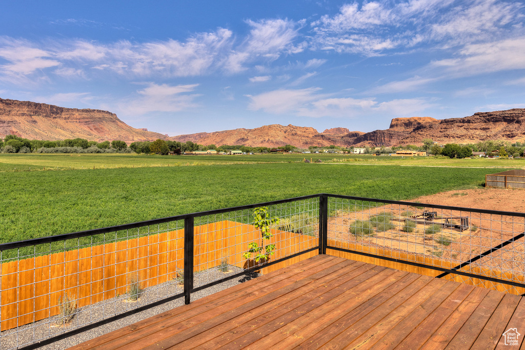 Property view of mountains with a rural view