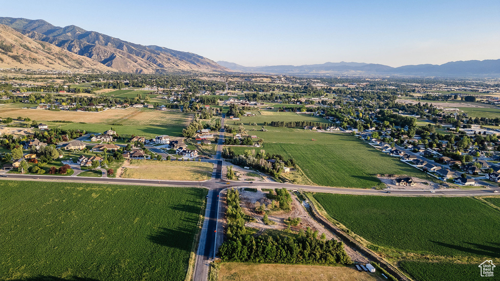 Aerial view with a mountain view and a rural view