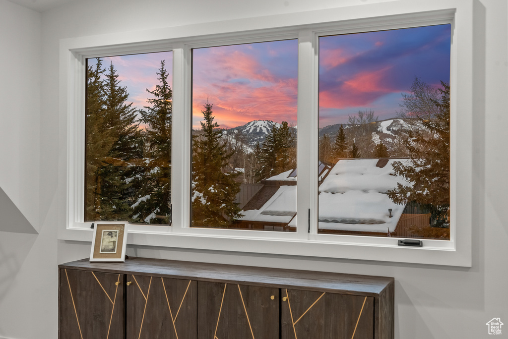 Room details with a mountain view