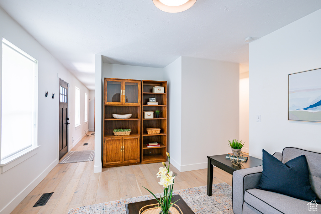 Living room featuring light hardwood / wood-style floors