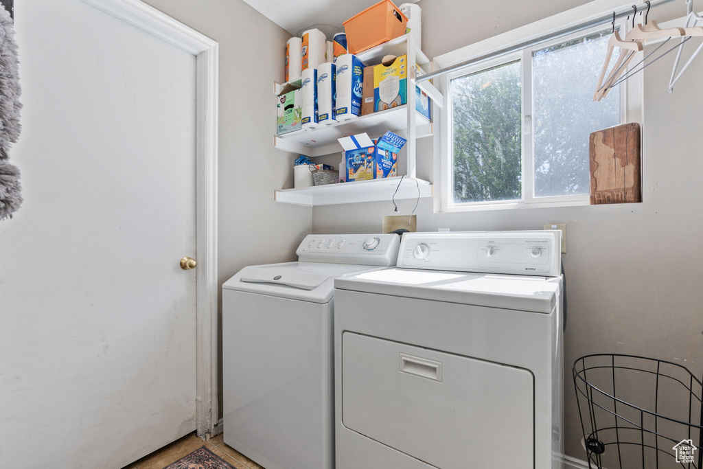 Laundry area featuring washing machine and dryer