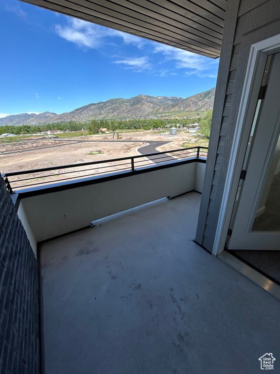 Balcony with a mountain view