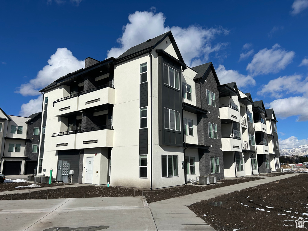 View of building exterior with central AC