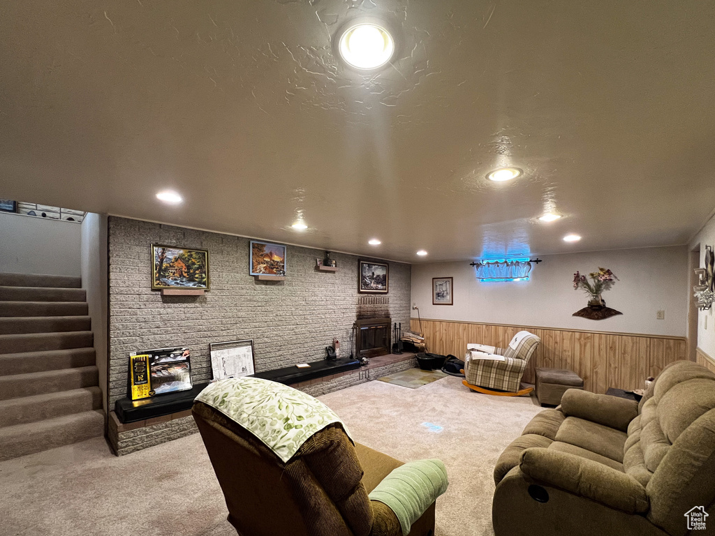 View of carpeted living room