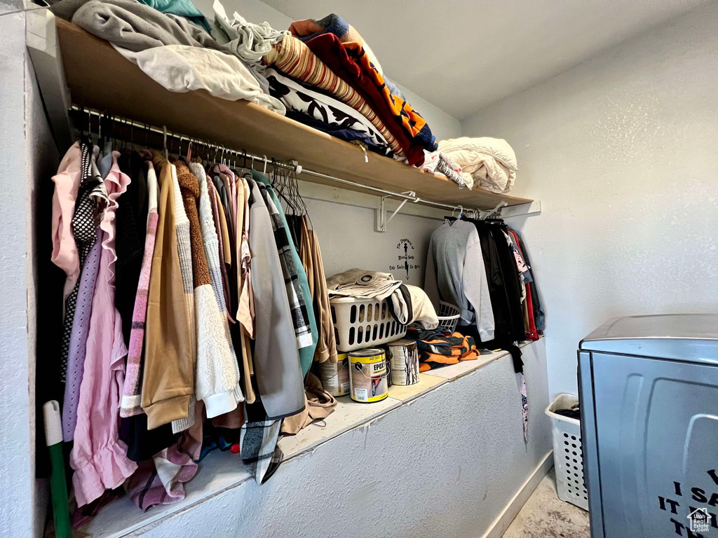 View of walk in closet