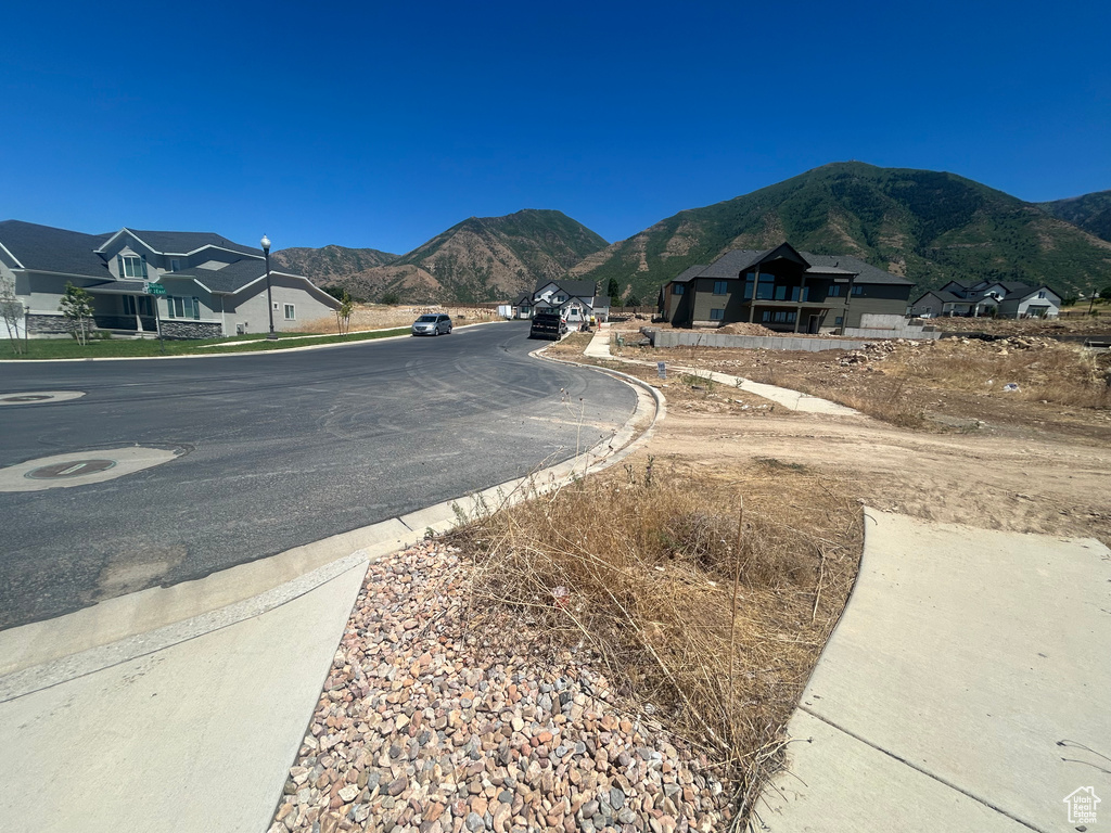 View of road with a mountain view