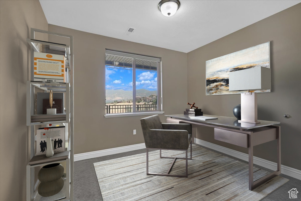 View of carpeted office space