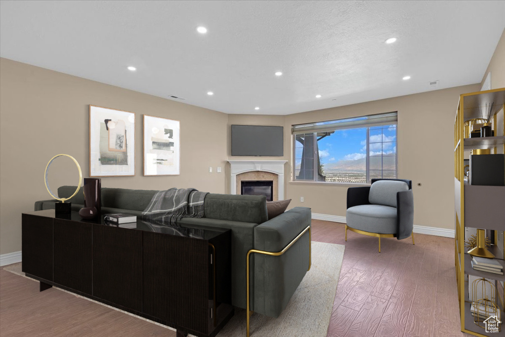 Living room featuring hardwood / wood-style floors