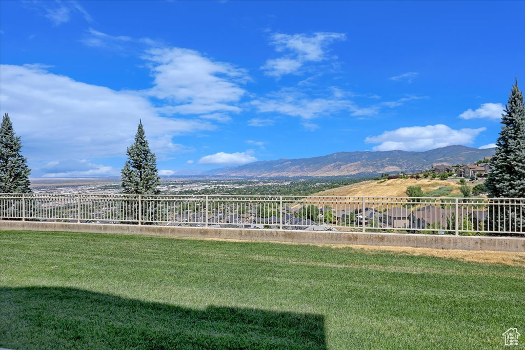 View of yard with a mountain view