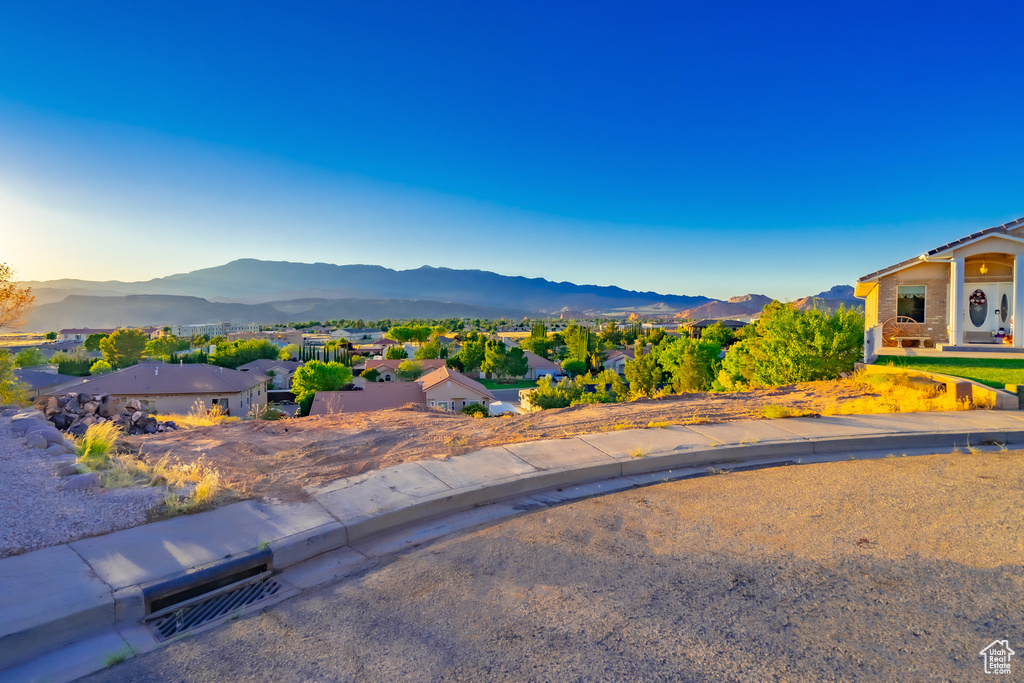 View of front facade with a mountain view